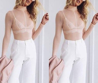 Crop Top Sexy Mujer Camiseta transparent ALODIA STORE