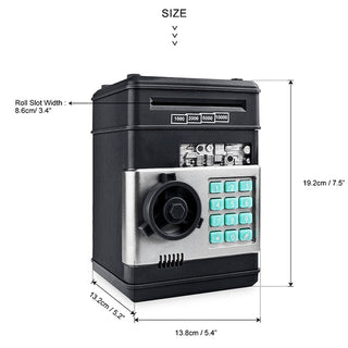 Electronic Piggy Bank ATM Password Money Box Cash Coins Saving Box ATM Bank Safe Box Automatic Deposit Banknote Christmas Gift ALODIA STORE