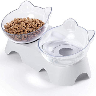 Pet Bowl Double Bowls Food Water Feeder With Auto Water Dispenser ALODIA STORE