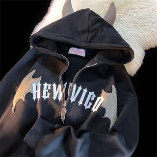 Bat Wing Devil Horn Hoodies ALODIA STORE