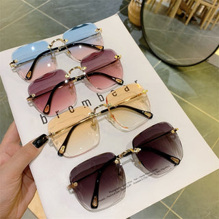 Vintage Clip Frameless UV Sunglasses ALODIA STORE