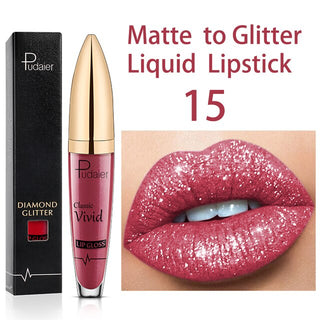 18 Colors Long Lasting Matte Glitter Liquid Shiny Lip Gloss ALODIA STORE