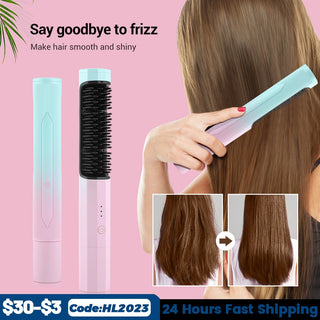 2 In 1 Hair Straightener Brush ALODIA STORE