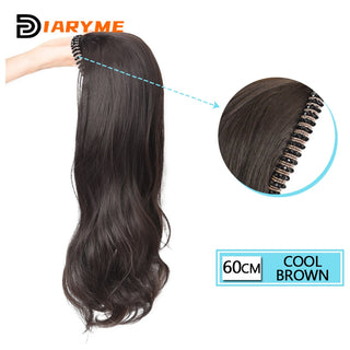 DM Headband Wig Synthetic Long Wavy Hair Wigs With Headband Cosplay Wig Female Natural Heat Resistant Half Hair Wig For Women ALODIA STORE