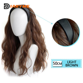 DM Headband Wig Synthetic Long Wavy Hair Wigs With Headband Cosplay Wig Female Natural Heat Resistant Half Hair Wig For Women ALODIA STORE