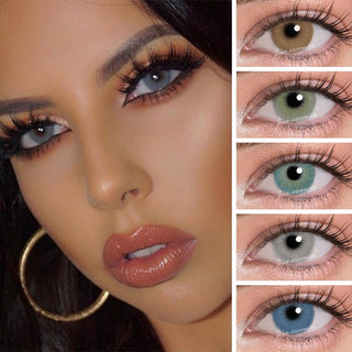 1Pair Yearly Multicolored Lenses for Eyes Blue Green Color Contact Lenses Gray Eye Contacts with Color Lens Color Eyes Natural Alodia Store