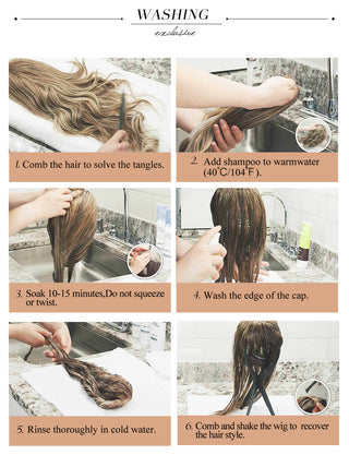 Chocolate Brown Mixed Golden Blonde Long Straight Synthetic Women's Headband Wigs Bohemian Hair For Black Women Fake Hair ALODIA STORE