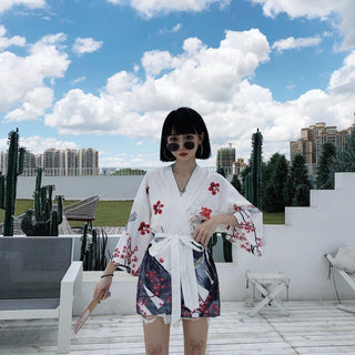 Haori Yukata Men Korean Samurai Japanese Kimono Traditional Clothing Vintage Crane Anime Kimono Beach Girls Cosplay Dress Shirts ALODIA STORE