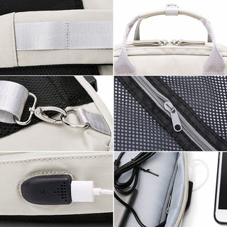 Waterproof Stylish Laptop Backpack Women 13.3 14 15.6 inch Korean Fashion Oxford Canvas USB College Backpack Bag Female Mochila ALODIA STORE