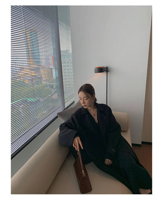 Elegant Long White Knitting Dress Women Winter V-Neck Long ALODIA STORE