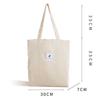MABULA High Quality Casual Corduroy Tote Bag Environmental Soft  Shopping Bags Autumn Foldable Storage Grocery Handbag for Women ALODIA STORE