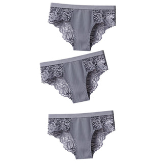 3 Pcs Cotton Panties Sexy Panty Briefs Lace Panties Women Underwear Lingerie Panties for Female Ladies Floral Pantys Underpants ALODIA STORE