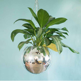 Disco Ball Hanging Flower Pot For Indoor Plants Bohemian Style Flower Planter Pots Rope Mirror Hanging Basket Garden Decor Vase ALODIA STORE