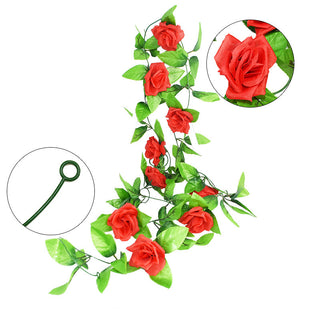 Wisteria Artificial Flower Vine Ivy Leaf Garland Silk Rose Flowers Rattan String Vine Wedding Arch Flower Home Garden Decoration ALODIA STORE