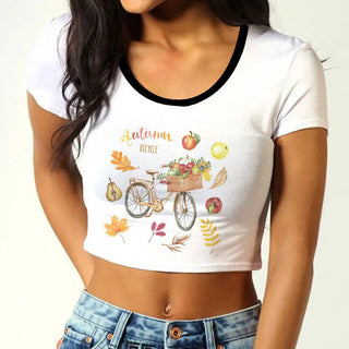 Summer fashion Harajuku Sexy tank Crop Top White T Shirt Clothes Women Cute Korean Style Graphic printed Croptop Short sleeve ALODIA STORE