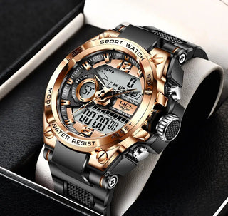 Relogio Masculino 2022 LIGE Sport Men Quartz Digital Watch Creative Diving Watches Men Waterproof Alarm Watch Dual Display Clock ALODIA STORE