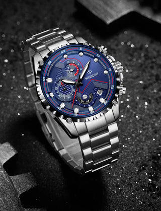 100%Original WISHDOIT Watch for Men TOP Brand Waterproof Sports Stainless Steel Chronograph 2022New Fashion Luxury wrist watches ALODIA STORE