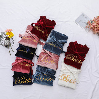 Women Sexy Bride Wedding Robe Sleepwear Velvet Intimate Lingerie women sexy ALODIA STORE