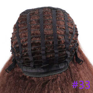 Long Kinky Straight Synthetic Wigs for Black Women Black Brown Blonde Ginger Red White Hair Afro Wigs Synthetic STW Hair Wigs ALODIA STORE