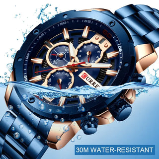 CURREN Men Watch Top Brand Stainless Steel Mens Watches Chronograph Quartz Watch Men Sports Clock Relogio Masculino Reloj Hombr ALODIA STORE