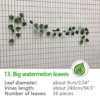240cm Green Silk Artificial Hanging Ivy Leaf Garland Plants Vine Grape Leaves 1Pcs Home Bathroom Decoration Garden Party Decor ALODIA STORE