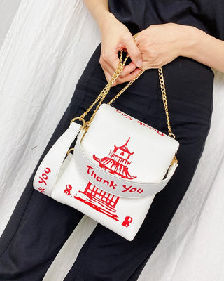 ENJOININ Chinese Takeout Box Purse Pu Leather Women ALODIA STORE
