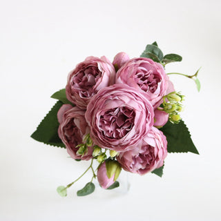 Artificial Flowers Peony Bouquet Silk Rose Vase for Home Decor Garden Wedding Decorative Fake Plants Christmas Garland Material ALODIA STORE