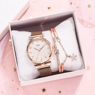 Luxury Women Bracelet Quartz Watches For Women Magnetic Watch Ladies Sports Dress Pink Dial Wrist Watch Clock Relogio Feminino ALODIA STORE