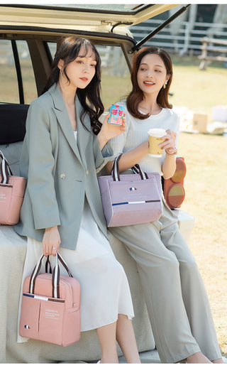 Women's Thermal Lunch Bag Drink Food Fresh Keeping Organizer Insulated Lunch Box Waterproof Picnic Portable Tote Accessories ALODIA STORE