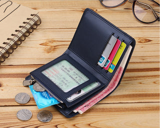 WILLIAMPOLO Coin Purses Genuine Leather Men Wallet With Card Holder Short Purse Zipper Wallets Casual Standard Wallets PL293 ALODIA STORE