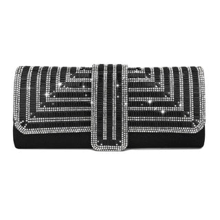 Black Clutch Purse and Handbag with Rhinestone Women ALODIA STORE