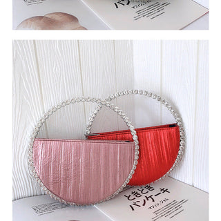 Luxury Colored Diamond Half Moon Women Purses and Handbags Evening Bag Serpentine Designer Party Clutch Bag Chic Wedding Bag ALODIA STORE