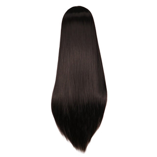 QQXCAIW Long Straight Cosplay Wig Black Purple Pink Blue Sliver Gray Blonde White Orange Brown Synthetic Hair Wigs ALODIA STORE