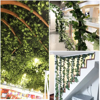2.4M Silk Artificial Ivy Rattan Leaf Garland Plant Vine Home Wedding Bathroom Decoration Garden Festival Party Decor fake flower ALODIA STORE