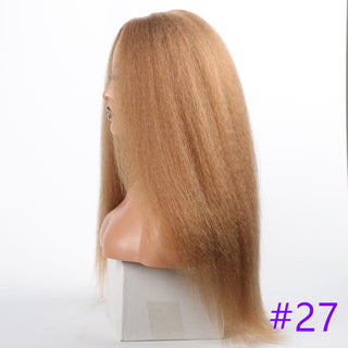 Long Kinky Straight Synthetic Wigs for Black Women Black Brown Blonde Ginger Red White Hair Afro Wigs Synthetic STW Hair Wigs ALODIA STORE