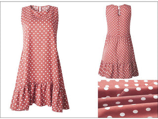 Summer dress Polka Dot Sleeveless Beach Mini Dress ALODIA STORE