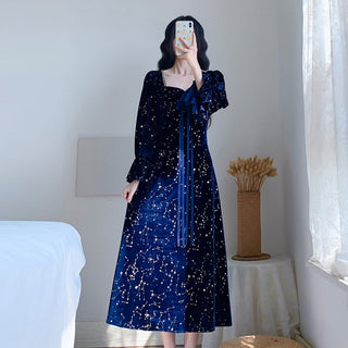 Dress Female Casual Long Sleeve Flroal Midi Dress ALODIA STORE