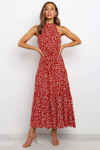 Summer Long Dress Polka Dot Casual Dresses Black Sexy Halter Strapless New 2023 ALODIA STORE