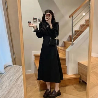 French Lace Vintage Dress Puffer Sleeve ALODIA STORE