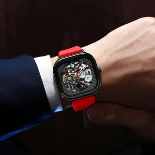 AILANG Men's Watch Top Brand Luxury Watch Men's Mechanical Silicone Strap Waterproof Watch Men's Hollow Reloj Hombre 2020 New ALODIA STORE
