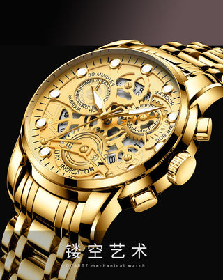 Watch Men Skeleton Automatic quartz Watch Gold Skeleton Vintage Man Watchwrist watches for men ALODIA STORE