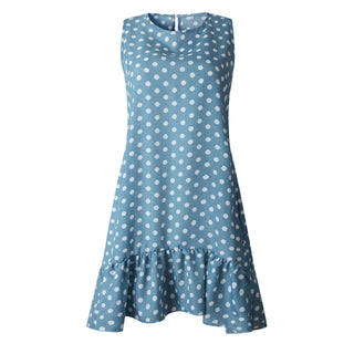 Summer dress Polka Dot Sleeveless Beach Mini Dress ALODIA STORE