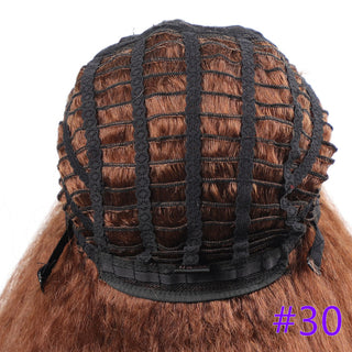 Long Kinky Straight Synthetic Wigs for Black Women Black Brown Blonde Ginger Red White Hair Afro Wigs Synthetic STW Hair Wigs ALODIA STORE