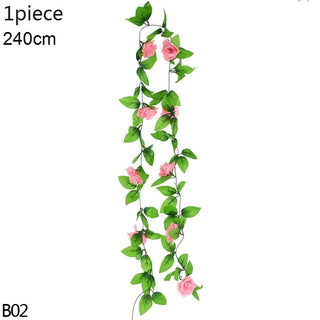 Wisteria Artificial Flower Vine Ivy Leaf Garland Silk Rose Flowers Rattan String Vine Wedding Arch Flower Home Garden Decoration ALODIA STORE