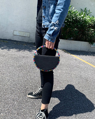 Luxury Colored Diamond Half Moon Women Purses and Handbags Evening Bag Serpentine Designer Party Clutch Bag Chic Wedding Bag ALODIA STORE