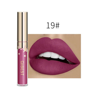 QIBEST Liquid Lipstick Waterproof Lipgloss 24 Color Lipgloss Lipstick Lips Makeup Cosmetic Long Lasting Lip Tint Lip Gloss Matte ALODIA STORE