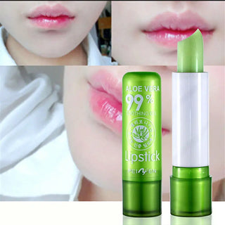 1pcs  Aloe Vera Lipstick Color Changing Lip Balm Lasting Moisturizing Moisturizing Waterproof Temperature Change Lip Balm ALODIA STORE