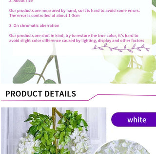 12Pcs Wisteria Artificial Flower Rattan Wreath Arch Wedding Home Garden Office Decoration pendant Plant Wall Decoration ALODIA STORE