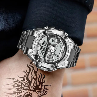 Relogio Masculino 2022 LIGE Sport Men Quartz Digital Watch Creative Diving Watches Men Waterproof Alarm Watch Dual Display Clock ALODIA STORE