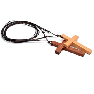 MX001 Catholic Cross necklace Jesus Christ pendant Choker Retro Jewelry style Natural wood necklace Wholesale Amulet Alodia Store